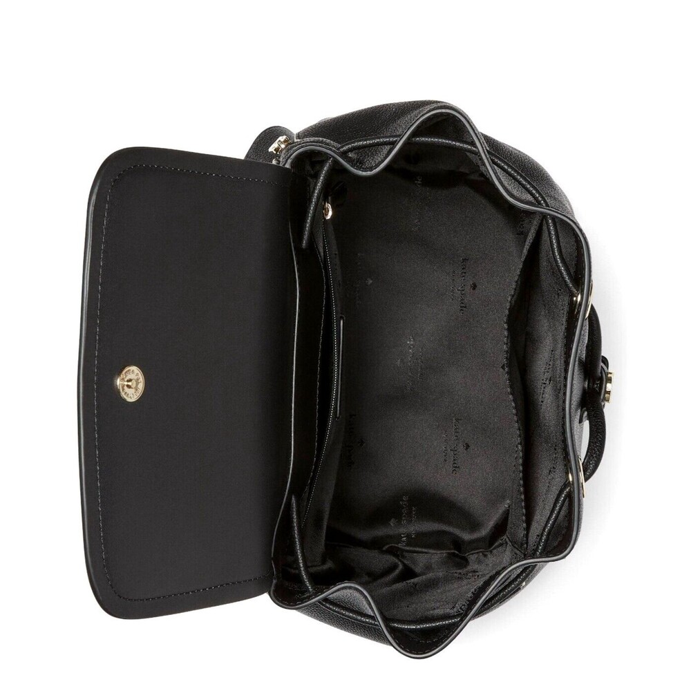 New Kate Spade Rosie Medium Flap Backpack Black - Picture 3 of 5